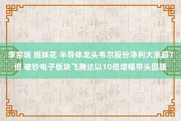 李宗瑞 姐妹花 半导体龙头韦尔股份净利大涨超7倍 破钞电子板块飞腾达以10倍增幅带头回暖