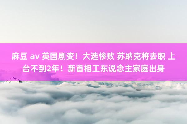 麻豆 av 英国剧变！大选惨败 苏纳克将去职 上台不到2年！新首相工东说念主家庭出身