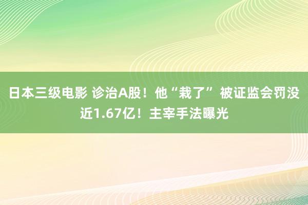 日本三级电影 诊治A股！他“栽了” 被证监会罚没近1.67亿！主宰手法曝光