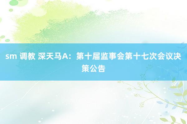 sm 调教 深天马A：第十届监事会第十七次会议决策公告