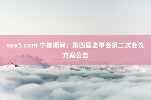 sex5 com 宁德期间：第四届监事会第二次会议方案公告