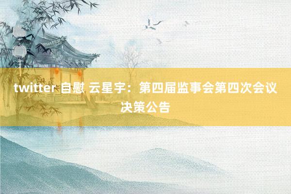twitter 自慰 云星宇：第四届监事会第四次会议决策公告